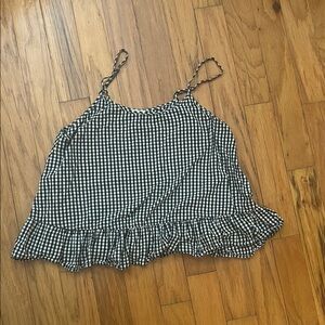 Caution To The Wind Black and White Checkered Camisole